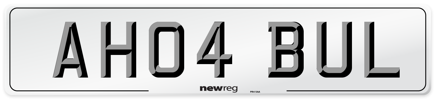 AH04 BUL Number Plate from New Reg